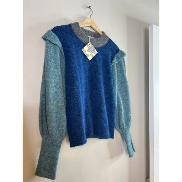 NWT Baum Und Pferdgarten Camryn Alpaca-Blend Sweater Green Block Size: Large - Picture 3 of 8